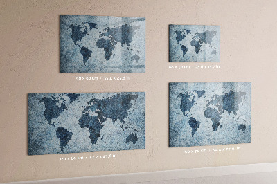 Lavagna magnetica scrivibile Una mappa del mondo con ricordi personali