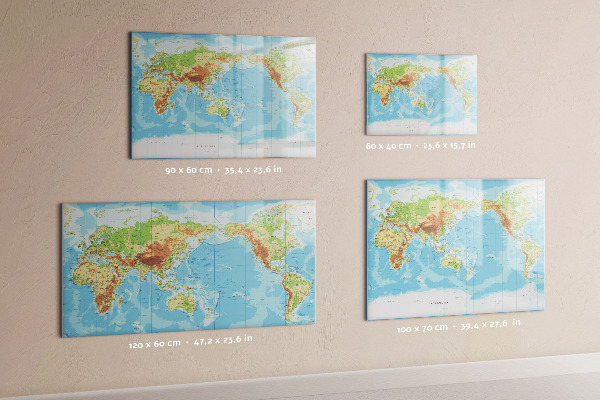 Lavagna magnetica con pennarelli Mappa del mondo con foto e accessori