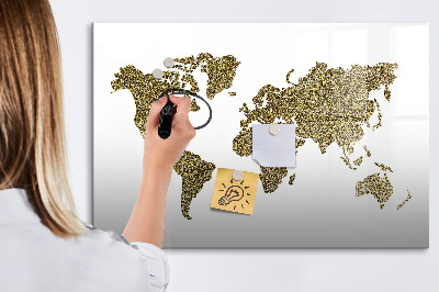 Lavagna magnetica scrivibile Mappa del mondo con indicazione delle posizioni delle foto