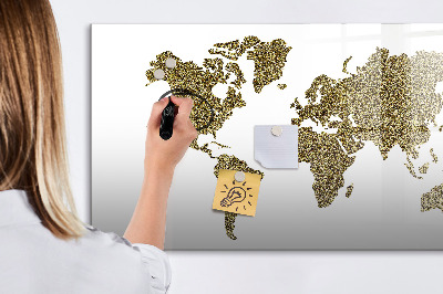 Lavagna magnetica scrivibile Mappa del mondo con indicazione delle posizioni delle foto
