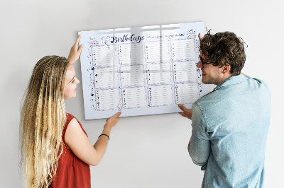 Lavagna magnetica con pennarelli Calendario dei compleanni con spazio per le foto