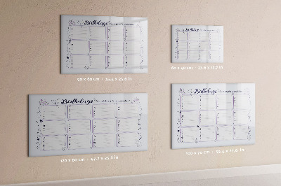 Lavagna magnetica con pennarelli Calendario dei compleanni con spazio per le foto