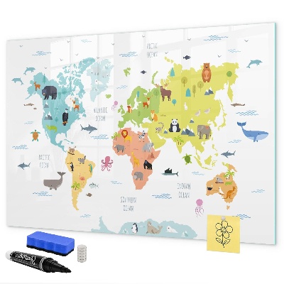 Lavagna magnetica scrivibile Mappa del mondo interattiva per la personalizzazione