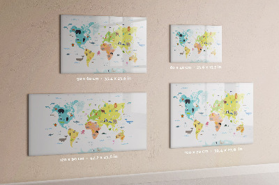 Lavagna magnetica scrivibile Mappa del mondo interattiva per la personalizzazione