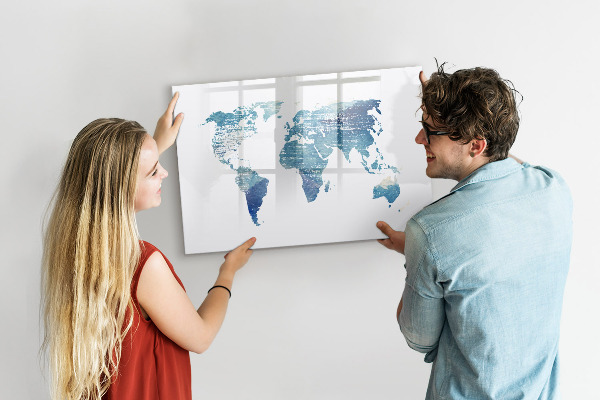 Lavagna magnetica con pennarelli Mappa dei ricordi con foto personali