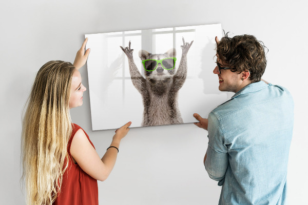 Lavagna magnetica scrivibile Procione felice con foto