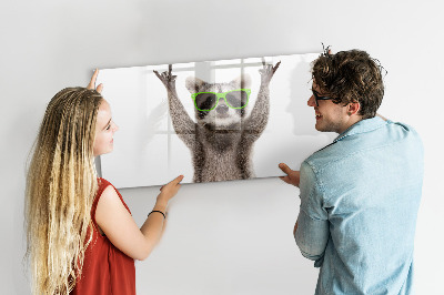 Lavagna magnetica scrivibile Procione felice con foto