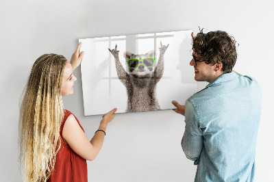 Lavagna magnetica scrivibile Procione felice con foto