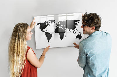 Lavagna magnetica con pennarelli Una mappa del mondo con i luoghi della memoria