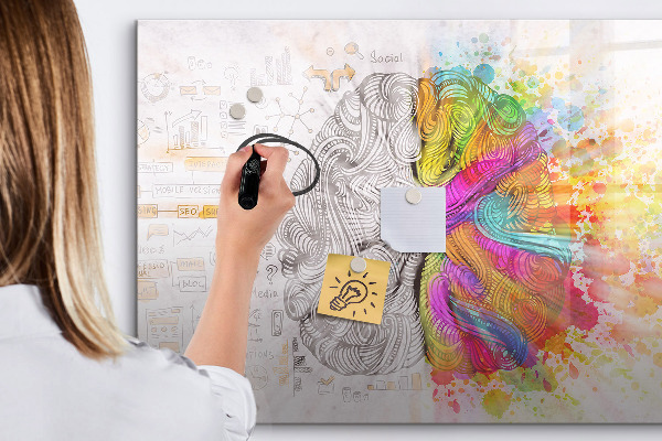 Lavagna magnetica scrivibile Uno spazio creativo per ricordi e idee.