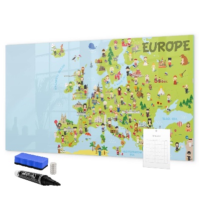 Lavagna magnetica scrivibile Mappa interattiva dell'Europa per segnare i tuoi viaggi