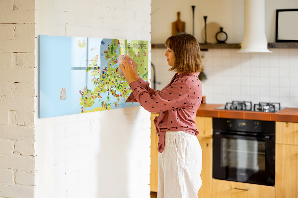 Lavagna magnetica scrivibile Mappa interattiva dell'Europa per segnare i tuoi viaggi