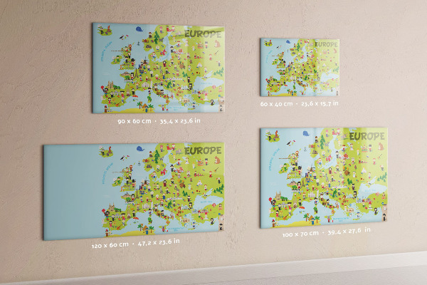 Lavagna magnetica scrivibile Mappa interattiva dell'Europa per segnare i tuoi viaggi