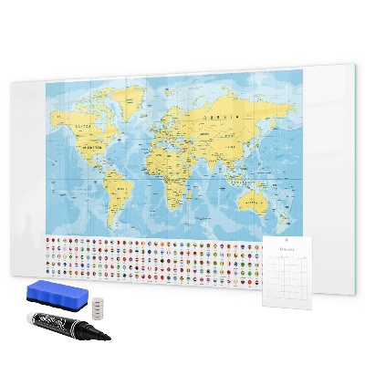 Lavagna magnetica con pennarelli Una mappa del mondo per la personalizzazione e i ricordi