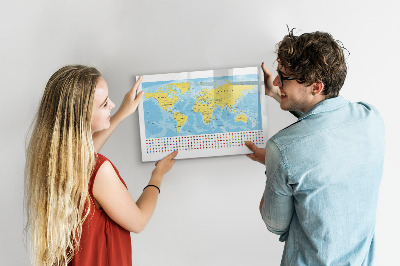 Lavagna magnetica con pennarelli Una mappa del mondo per la personalizzazione e i ricordi