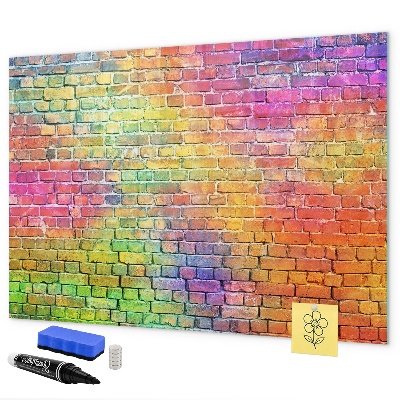 Lavagna magnetica scrivibile Una parete colorata con spazio per le foto