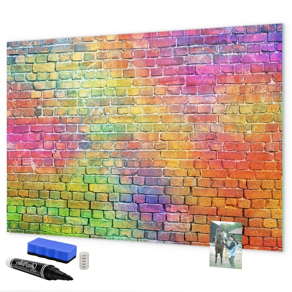 Lavagna magnetica scrivibile Una parete colorata con spazio per le foto