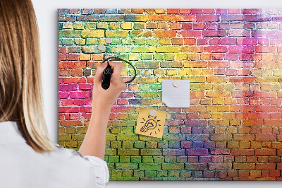 Lavagna magnetica scrivibile Una parete colorata con spazio per le foto
