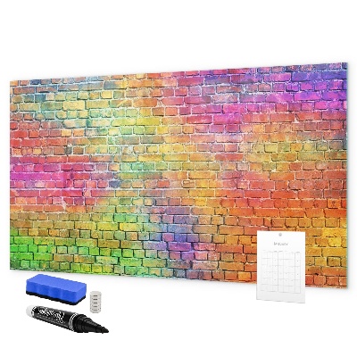 Lavagna magnetica scrivibile Una parete colorata con spazio per le foto