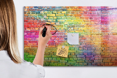 Lavagna magnetica scrivibile Una parete colorata con spazio per le foto