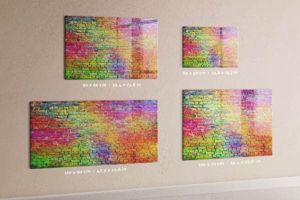 Lavagna magnetica scrivibile Una parete colorata con spazio per le foto