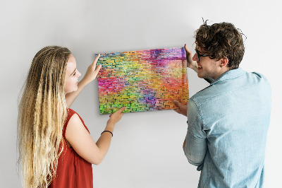 Lavagna magnetica scrivibile Una parete colorata con spazio per le foto
