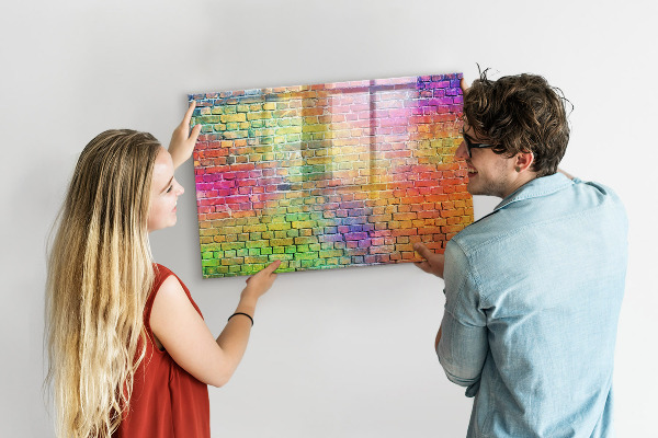Lavagna magnetica scrivibile Una parete colorata con spazio per le foto