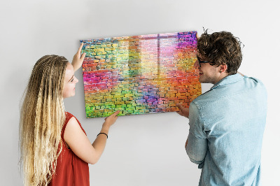 Lavagna magnetica scrivibile Una parete colorata con spazio per le foto