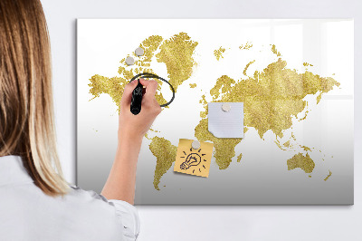 Lavagna magnetica con pennarelli Mappa del mondo con spazio per le foto