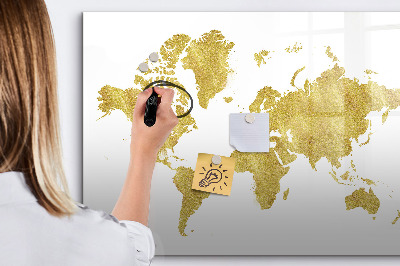 Lavagna magnetica con pennarelli Mappa del mondo con spazio per le foto