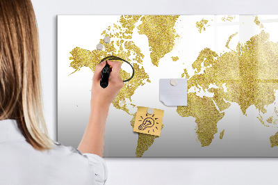 Lavagna magnetica con pennarelli Mappa del mondo con spazio per le foto