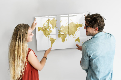 Lavagna magnetica con pennarelli Mappa del mondo con spazio per le foto