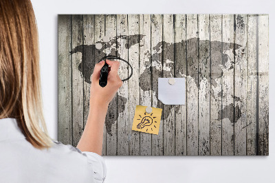 Lavagna magnetica con pennarelli Mappa del mondo con spazio per le foto