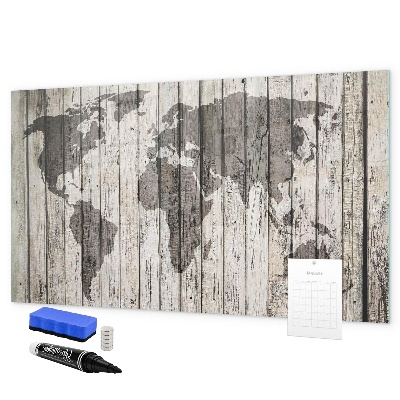Lavagna magnetica con pennarelli Mappa del mondo con spazio per le foto