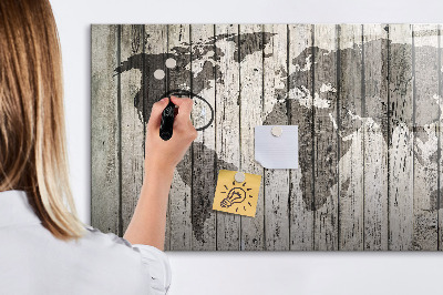 Lavagna magnetica con pennarelli Mappa del mondo con spazio per le foto