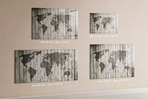 Lavagna magnetica con pennarelli Mappa del mondo con spazio per le foto