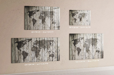 Lavagna magnetica con pennarelli Mappa del mondo con spazio per le foto