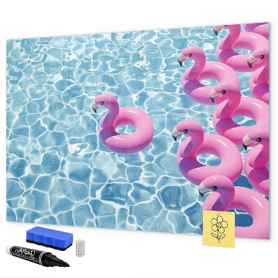 Lavagna magnetica con pennarelli Momenti di gioia in riva all'acqua in compagnia dei fenicotteri.