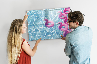 Lavagna magnetica con pennarelli Momenti di gioia in riva all'acqua in compagnia dei fenicotteri.
