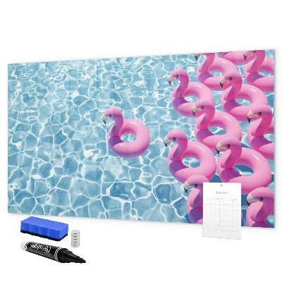 Lavagna magnetica con pennarelli Momenti di gioia in riva all'acqua in compagnia dei fenicotteri.