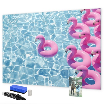 Lavagna magnetica con pennarelli Momenti di gioia in riva all'acqua in compagnia dei fenicotteri.