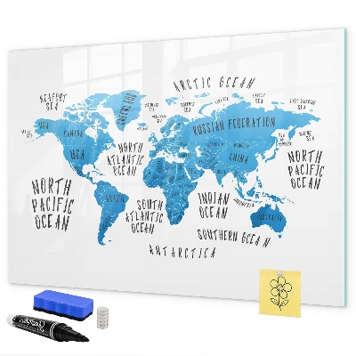 Lavagna magnetica scrivibile Mappa del mondo per la personalizzazione delle foto