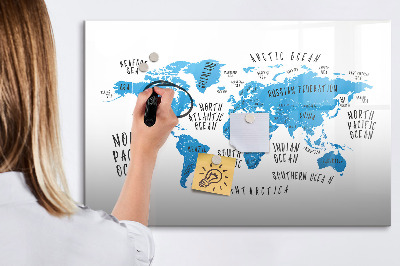 Lavagna magnetica scrivibile Mappa del mondo per la personalizzazione delle foto