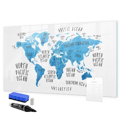 Lavagna magnetica scrivibile Mappa del mondo per la personalizzazione delle foto