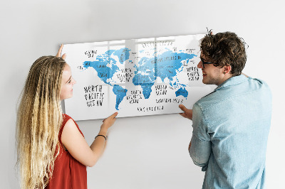 Lavagna magnetica scrivibile Mappa del mondo per la personalizzazione delle foto