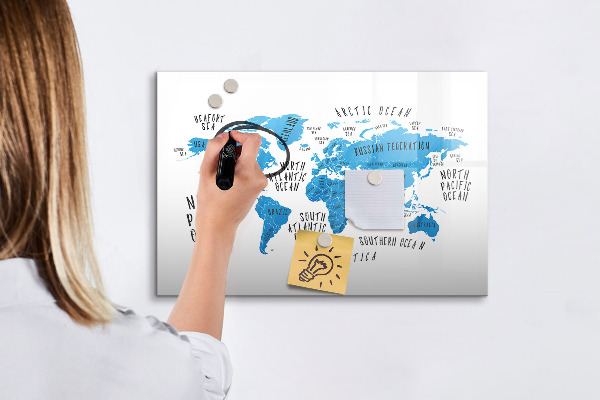 Lavagna magnetica scrivibile Mappa del mondo per la personalizzazione delle foto