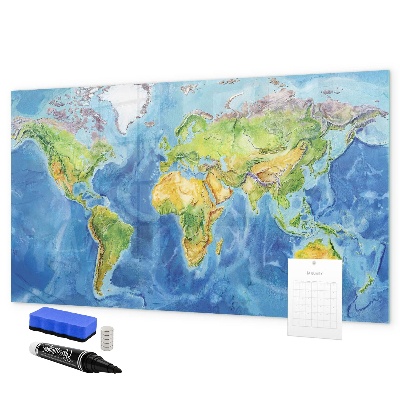 Lavagna magnetica con pennarelli Mappa del mondo con indicazione delle posizioni delle foto