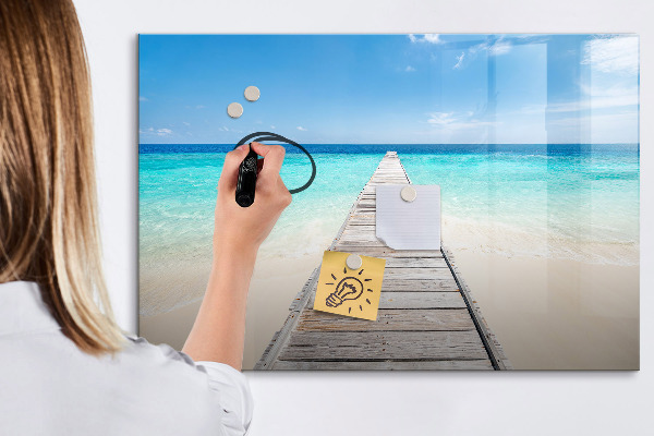 Lavagna magnetica scrivibile Una spiaggia ricca di ricordi e fotografie.