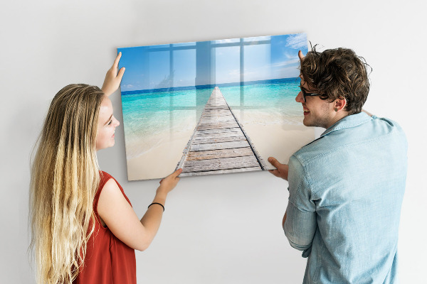 Lavagna magnetica scrivibile Una spiaggia ricca di ricordi e fotografie.