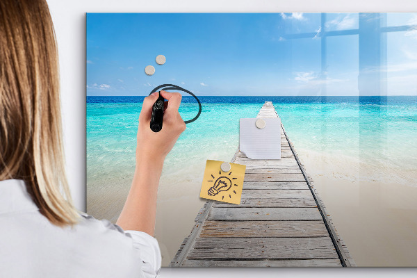 Lavagna magnetica scrivibile Una spiaggia ricca di ricordi e fotografie.
